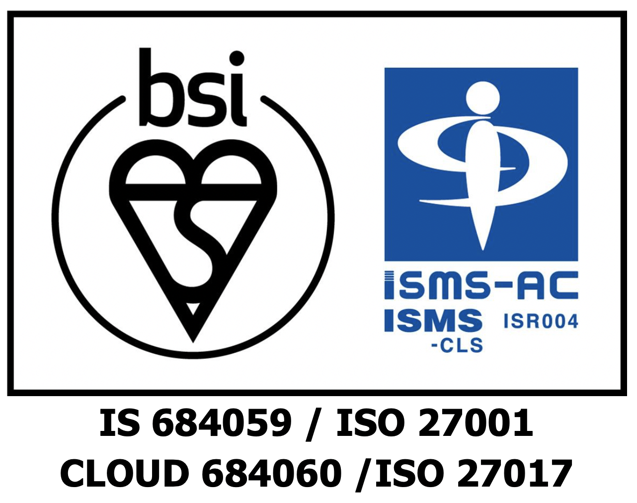 CLOUD 684060 / ISO 27017; IS 684059/ ISO 27001